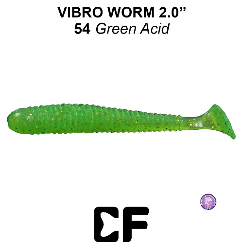 Виброхвост Crazy Fish Vibro Worm 2.0 54 0