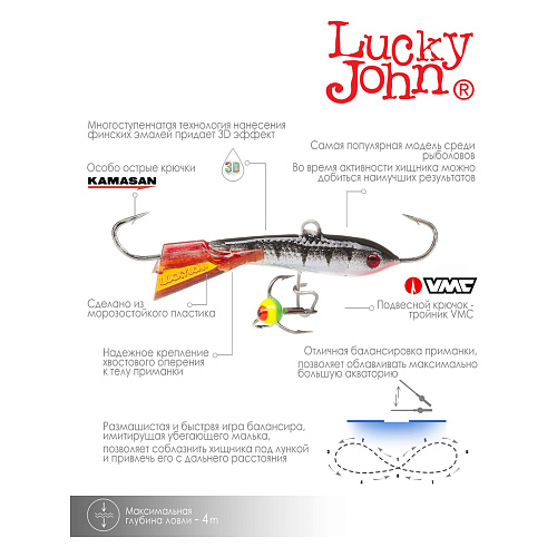 Балансиры lucky John Classic 4+тр блистер 01