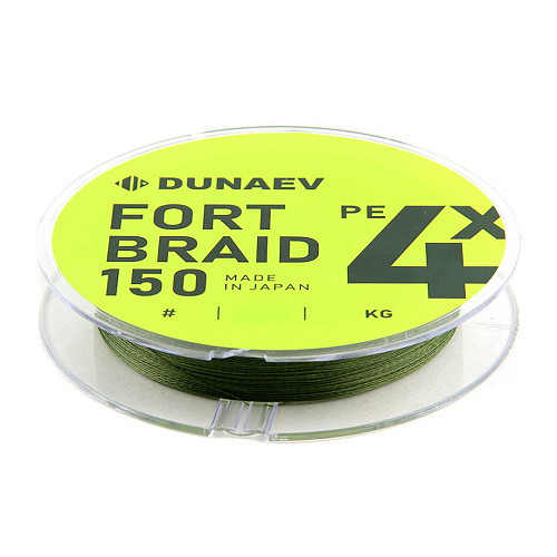 Шнур Dunaev Fortbraid PEx4 Dark Green 150м 002