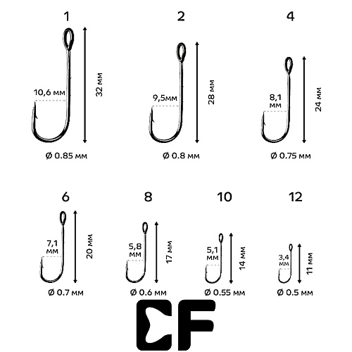 Одинарный крючок CF Micro Jig BH hook 01