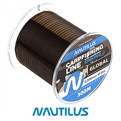Леска Nautilus Global Camo 300м brown карповая 01
