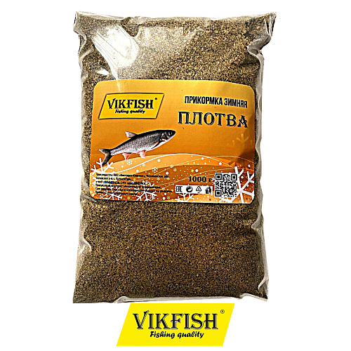 Прикормка Vikfish зимняя плотва конопля чёрный