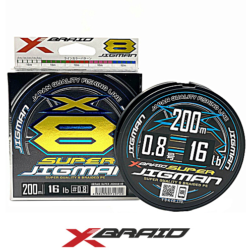 Плетеный шнур X-Braid (YGK) Super Jigman X8 200м multicolor 02