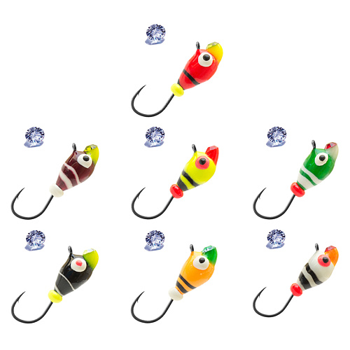 Мормышка LumiCom вольфрам Капля с ушком (обмазка с камнем малек винт) 00